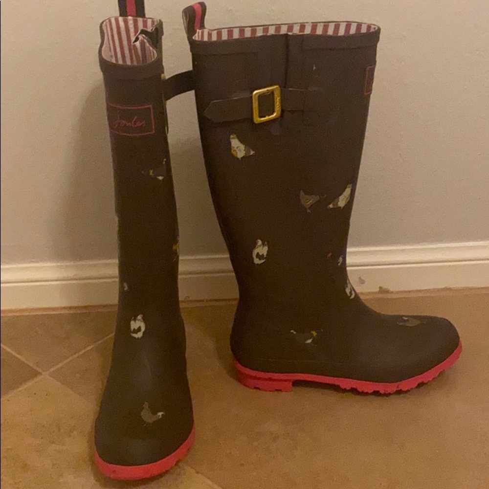 Joules Rain boots ( chicken pattern)